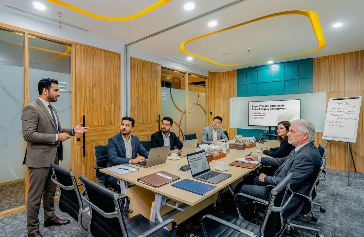 suasana meeting tender proyek di Prosperity Tower